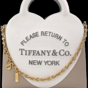 NEW TIFFANY Taupe / White Charm Tote Bag RTT